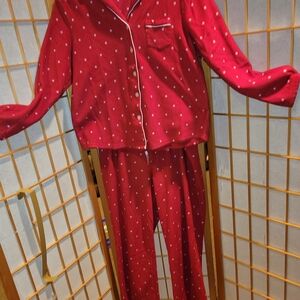 Croft & Barrow Red Pajama Set with White Dots